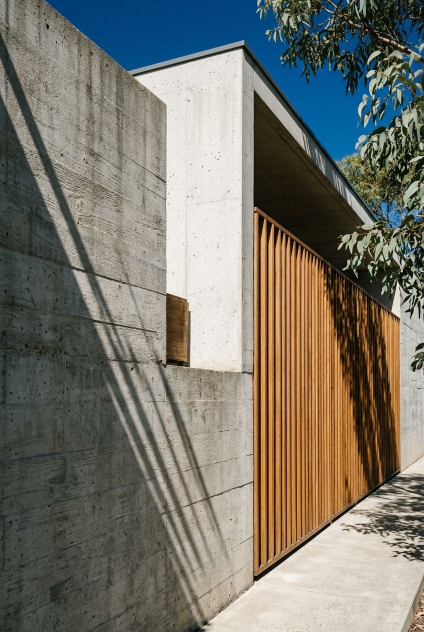 Concrete, timber and eucalyptus — structure with warmth
