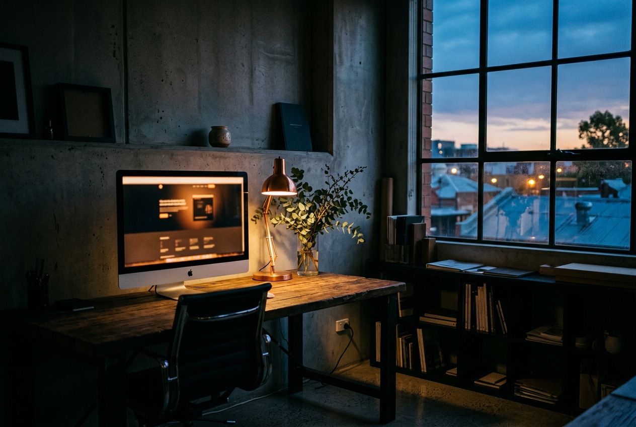 The studio at closing time