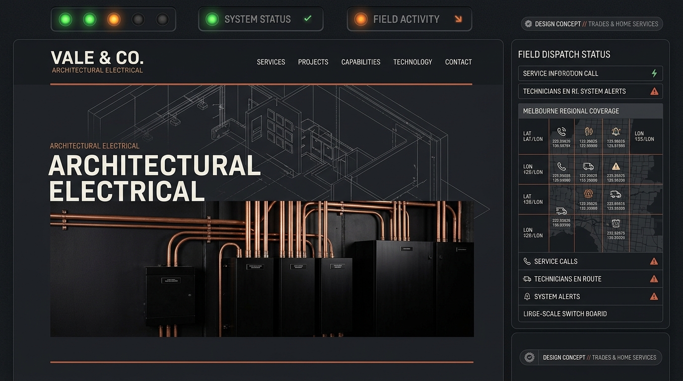 Example tradie website layout — illustrative only, not a client project
