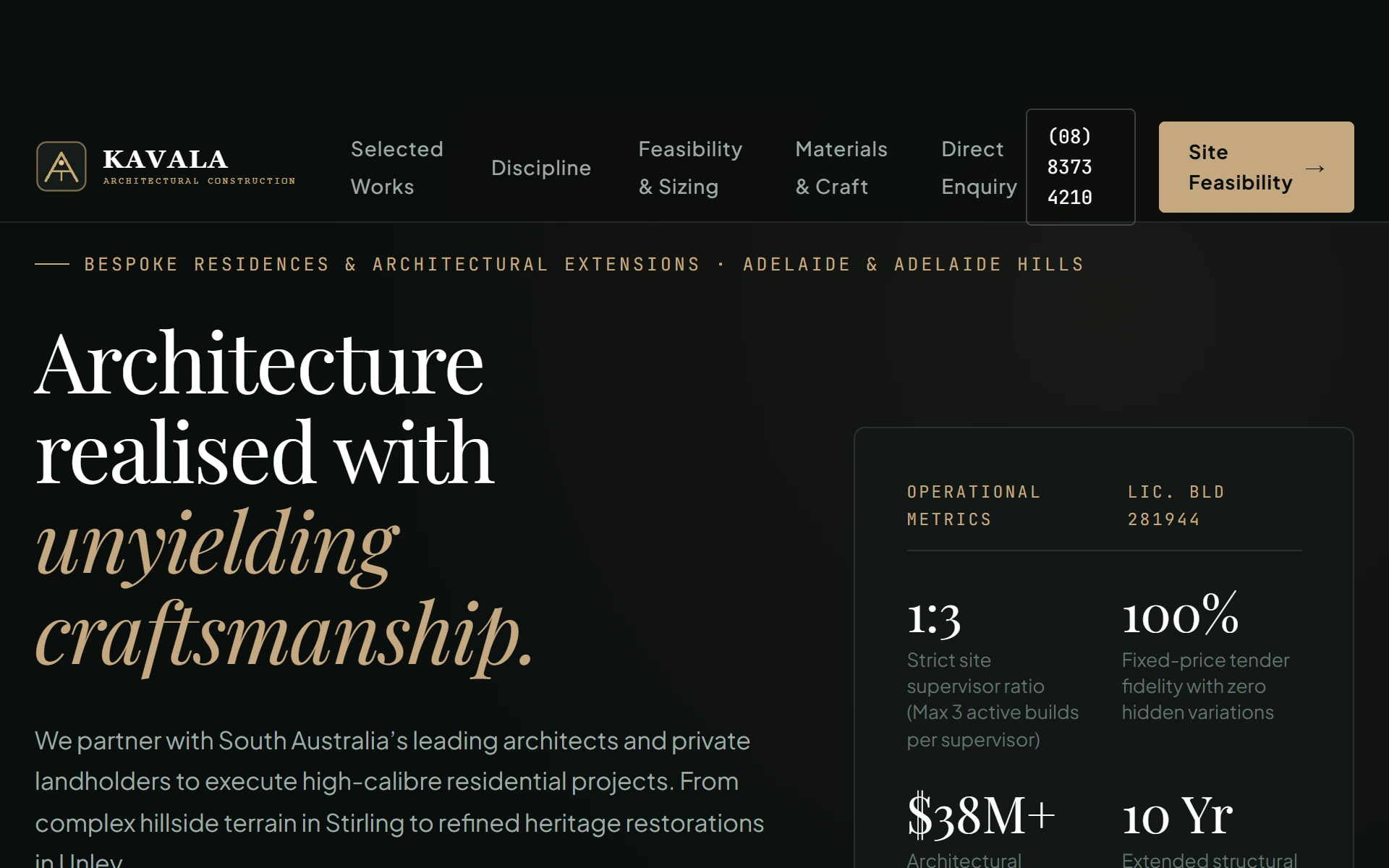 Kavala Architectural Construction live prototype