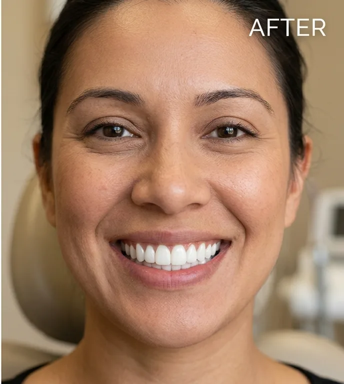 After — bright, aligned smile