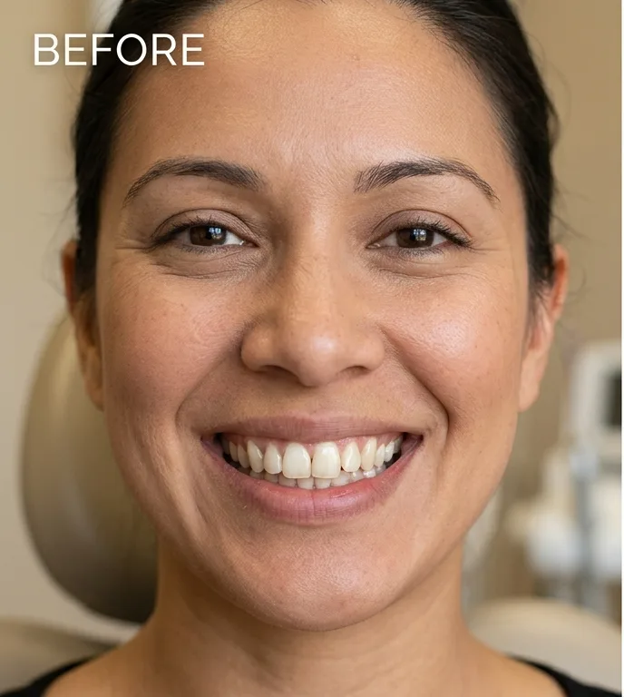 Before — natural smile